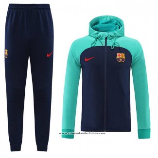 Fato de Treino Hoodie Barcelona 22/23 Verde y Azul