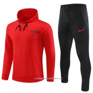 Fato de Treino Hoodie Paris Saint-Germain 2023 Crianca Vermelho