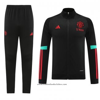 Jaqueta de Treinamento Manchester United 2023/24 Crianca Preto