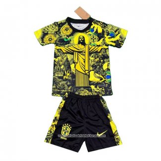 Camisola Brasil Jesus 2024-2025 Crianca Amarelo