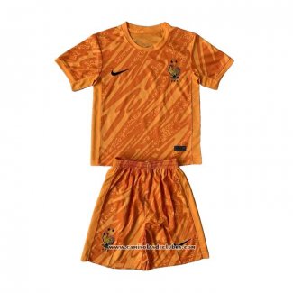 Camisola Franca Goleiro 2024 Crianca Laranja