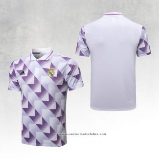 Camisola Polo del Real Madrid 22/23 Branco y Purpura