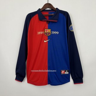 Camisola 1º Barcelona Retro 1899-1999 Manga Comprida 100 Aniversario