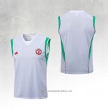 Camisola de Treinamento Manchester United 23/24 Sin Mangas Branco