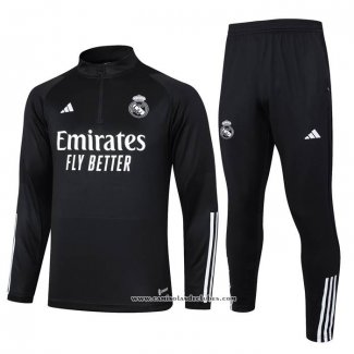 Sueter de Treinamento Real Madrid 2023/24 Preto y Branco