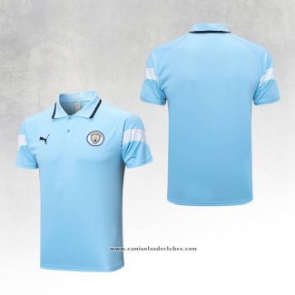 Camisola Polo del Manchester City 22/23 Azul