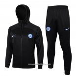 Fato de Treino Hoodie Inter de Milao 24/25 Crianca Preto