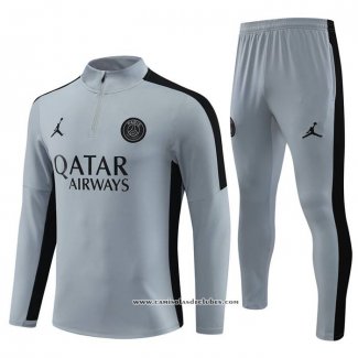 Sueter de Treinamento Paris Saint-Germain Jordan 23/24 Crianca Cinza