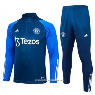 Sueter de Treinamento Manchester United 23/24 Crianca Azul