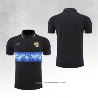 Camisola Polo del Inter de Milao 22/23 Preto y Azul