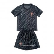 Camisola Portugal Goleiro 2024 Crianca Preto