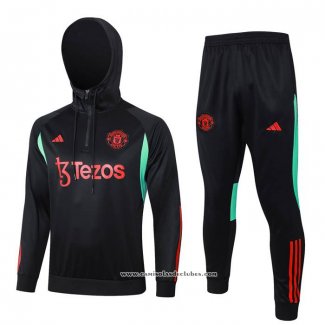 Sueter de Treinamento Manchester United 23/24 Crianca Preto y Vermelho