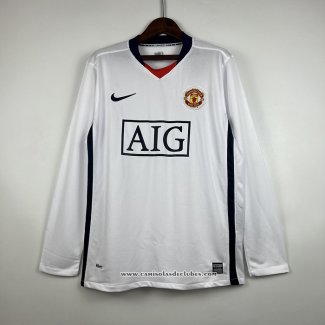 Camisola 2º Manchester United Retro 2008-2009 Manga Comprida