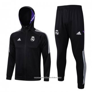 Fato de Treino Hoodie Real Madrid 22/23 Preto