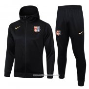 Fato de Treino Hoodie Barcelona 24/25 Preto