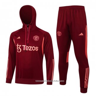 Sueter de Treinamento Manchester United 23/24 Vermelho Oscuro