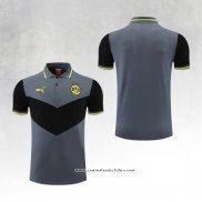 Camisola Polo del Dortmund 22/23 Cinza y Preto