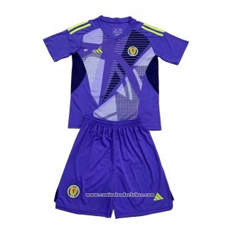 Camisola Escocia Goleiro 2024 Crianca Azul