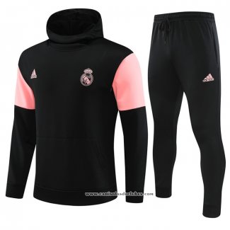 Fato de Treino Hoodie Real Madrid 2023 Crianca Preto y Rosa