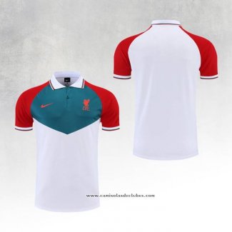 Camisola Polo del Liverpool 22/23 Verde Branco Vermelho