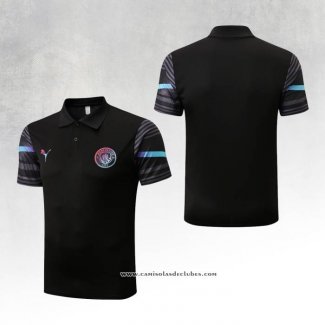 Camisola Polo del Manchester City 22/23 Preto