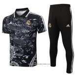 Conjunto Polo del Real Madrid Dragon 24/25 Preto