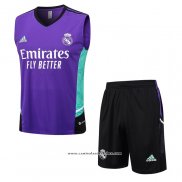 Fato de Treino Real Madrid 23/24 Sin Mangas Purpura